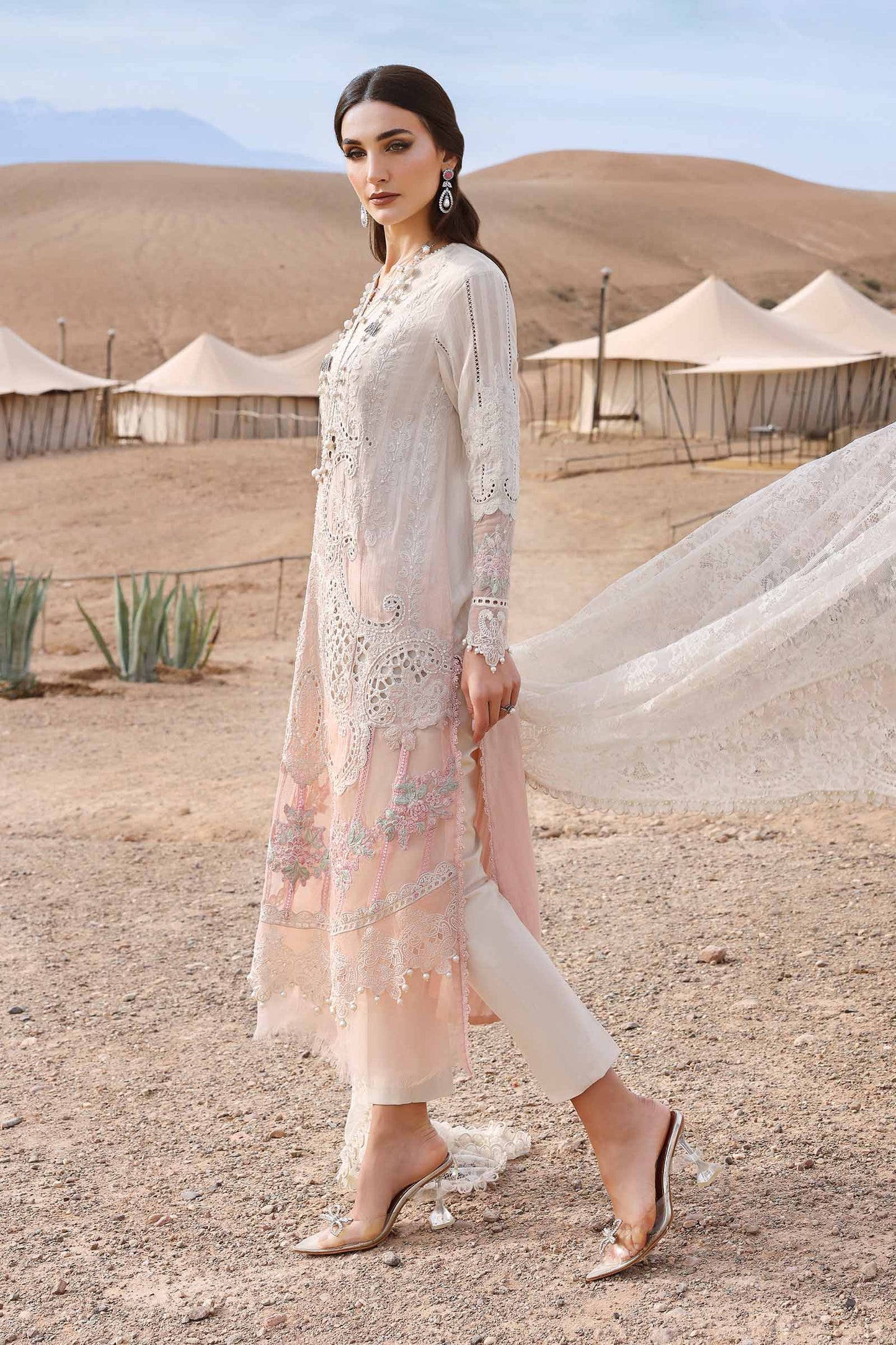 Maria B 3pc Unstitched Luxury Dobby Lawn 2025 | D-2515-A
