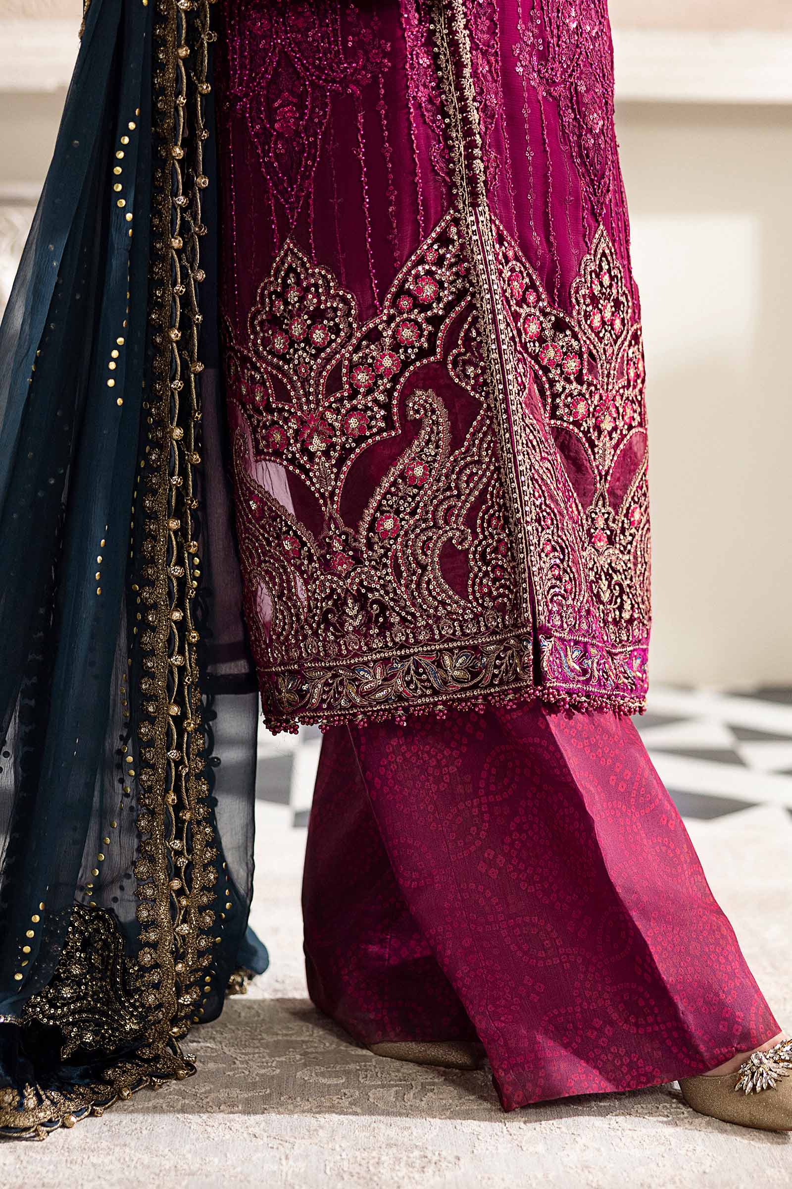 Maria.B. Unstitched Chiffon Embroidered Suit - 102 - Mirha Fashion