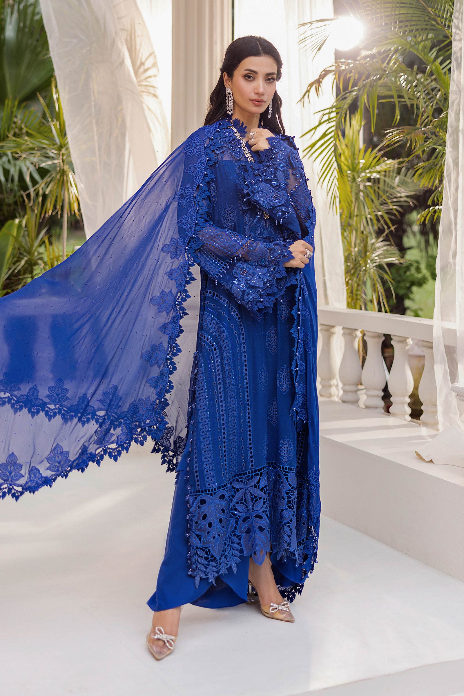 Maria.B. Unstitched Chiffon Embroidered Suit - 103