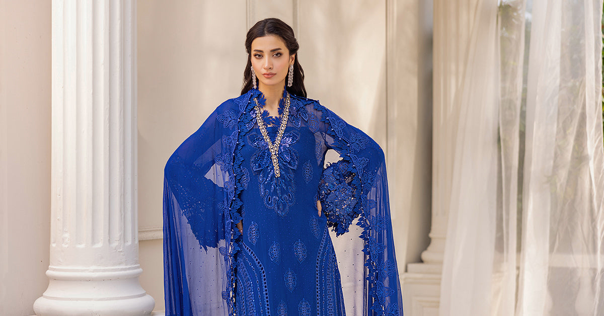 Maria.B. Unstitched Chiffon Embroidered Suit - 103