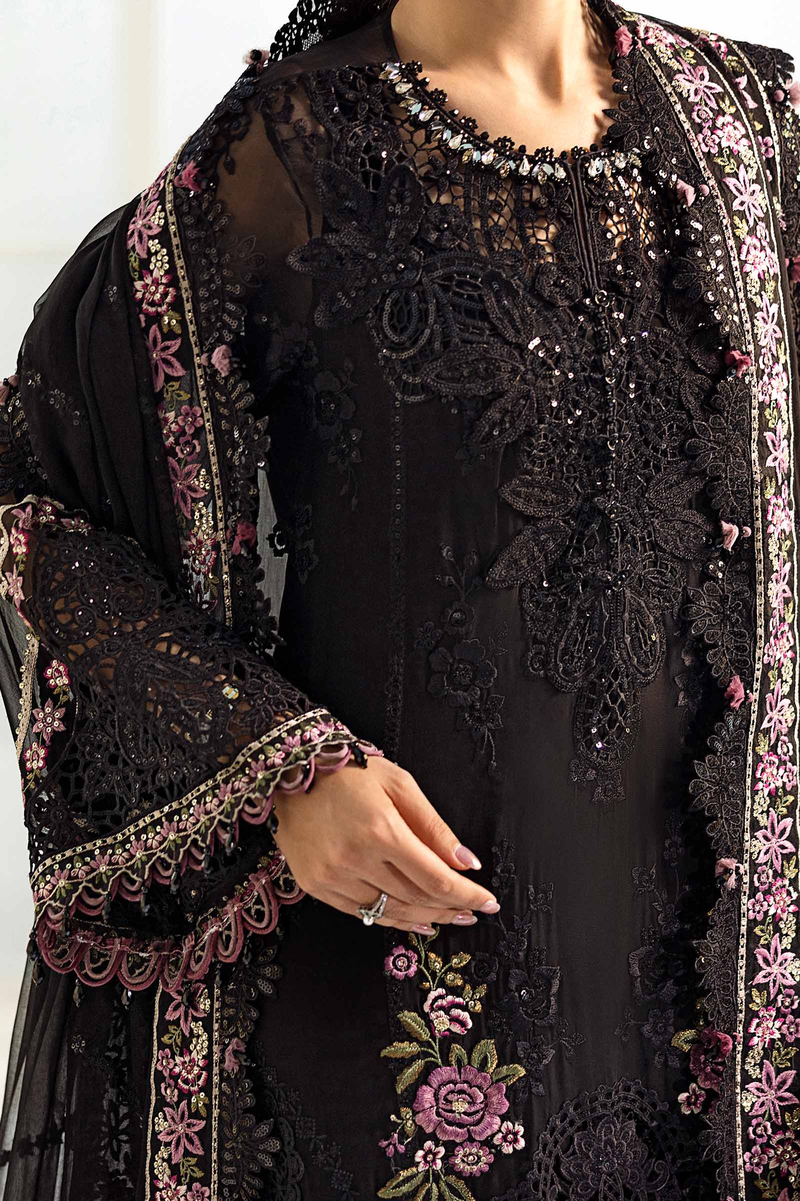 Maria.B. Unstitched Chiffon Embroidered Suit - 104