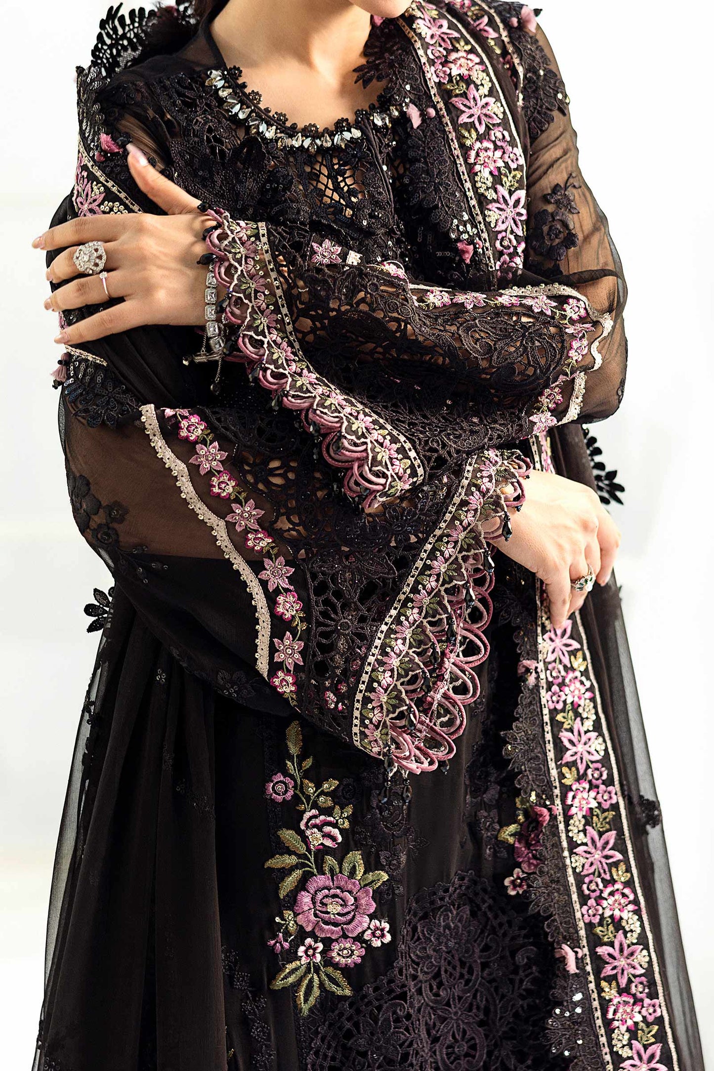 Maria.B. Unstitched Chiffon Embroidered Suit - 104