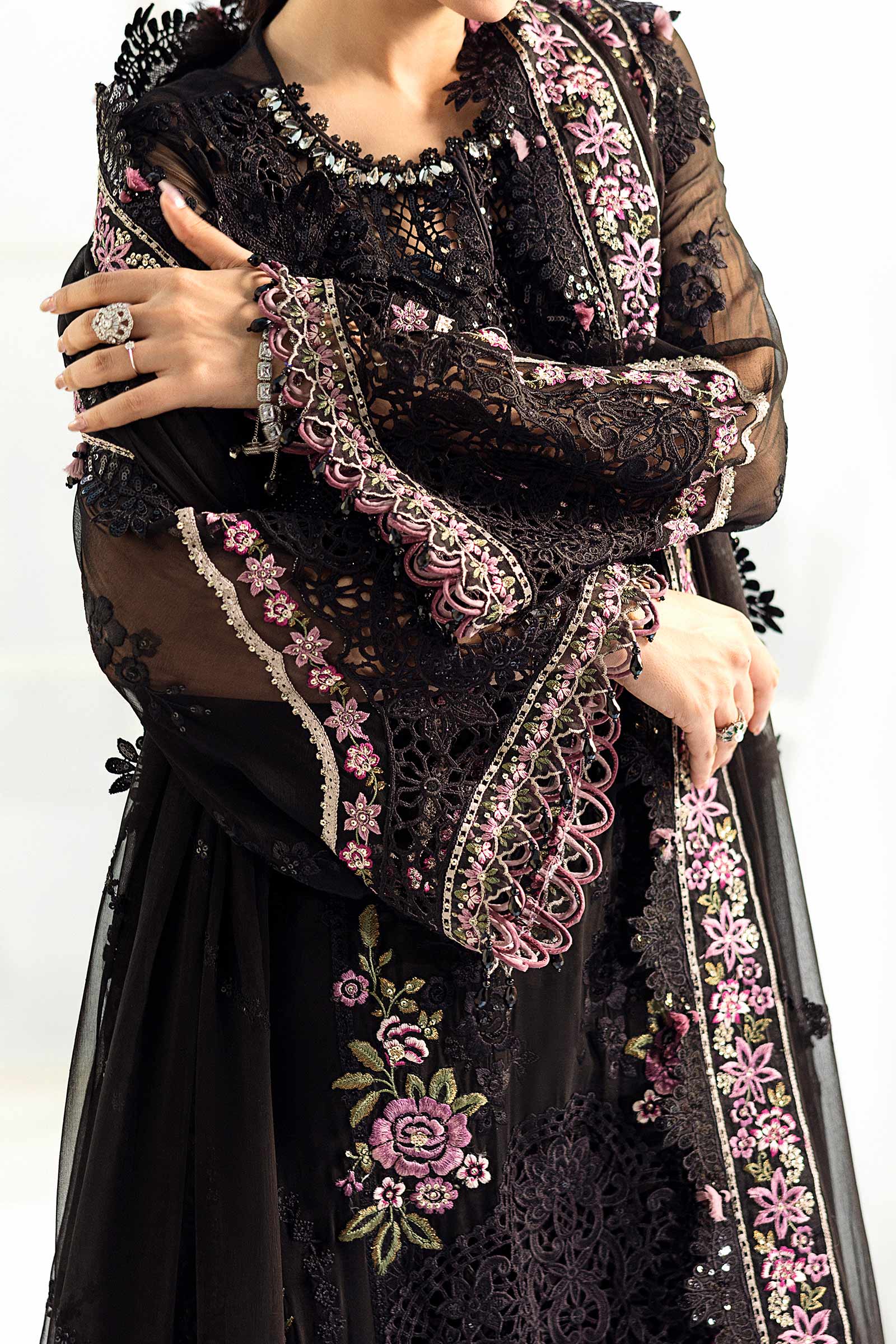 Maria.B. Unstitched Chiffon Embroidered Suit - 104