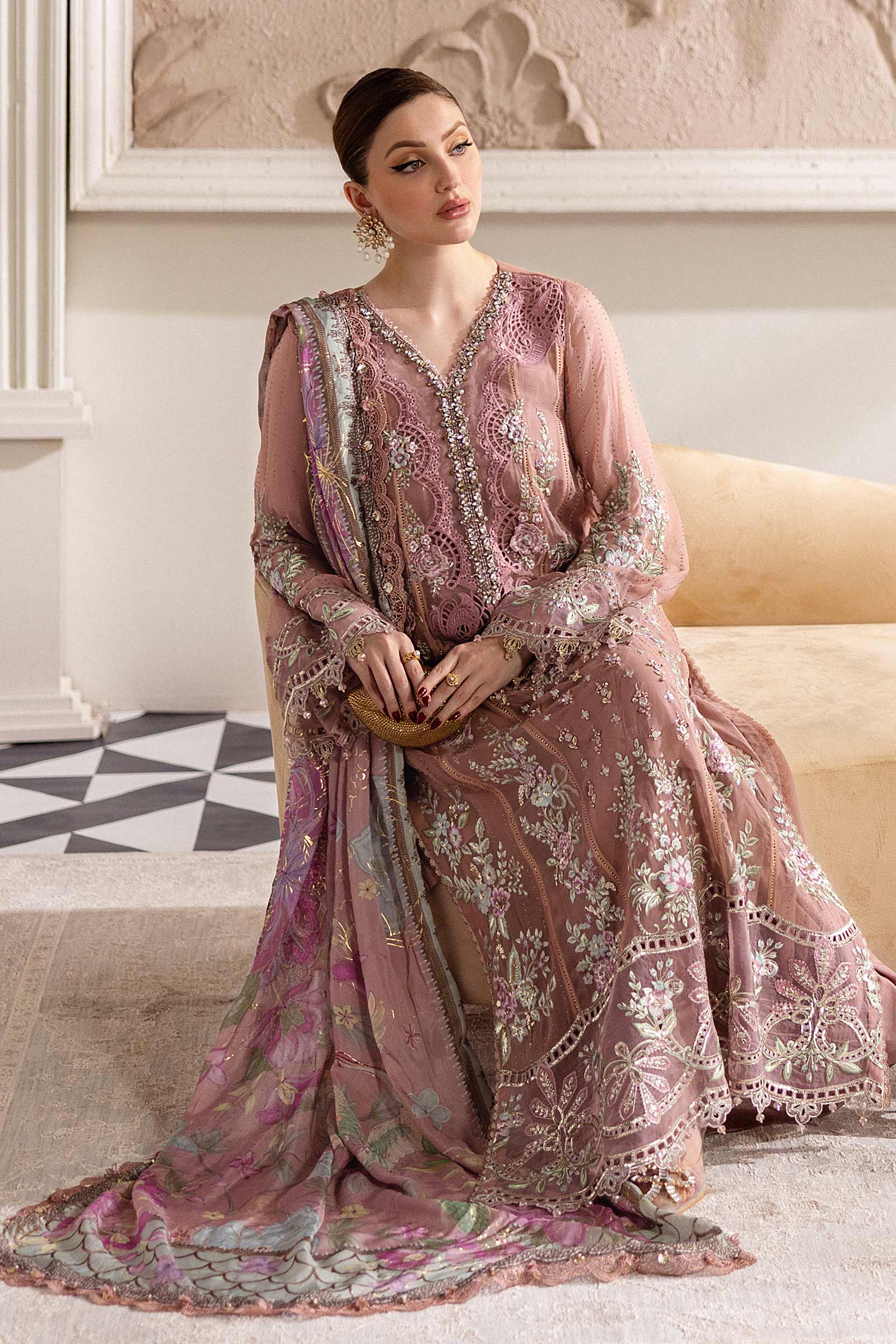 Maria.B. Unstitched Chiffon Embroidered Suit - 105