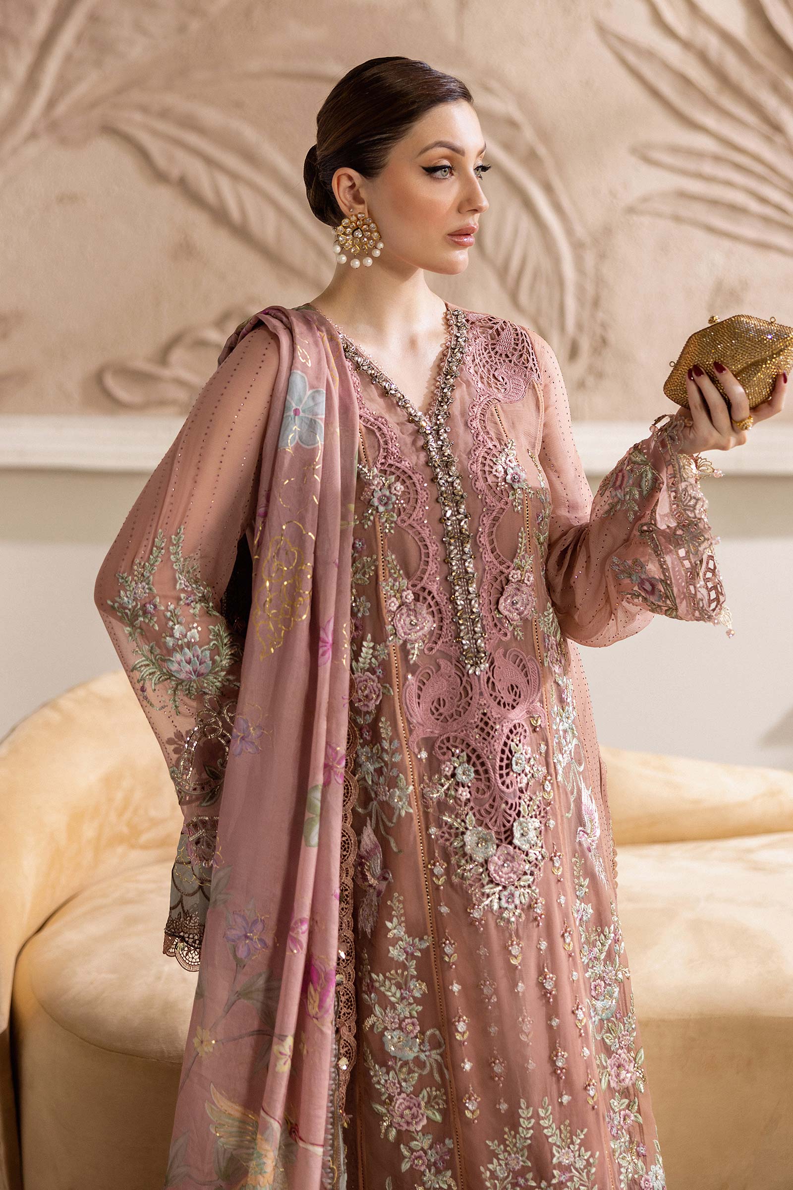 Maria.B. Unstitched Chiffon Embroidered Suit - 105