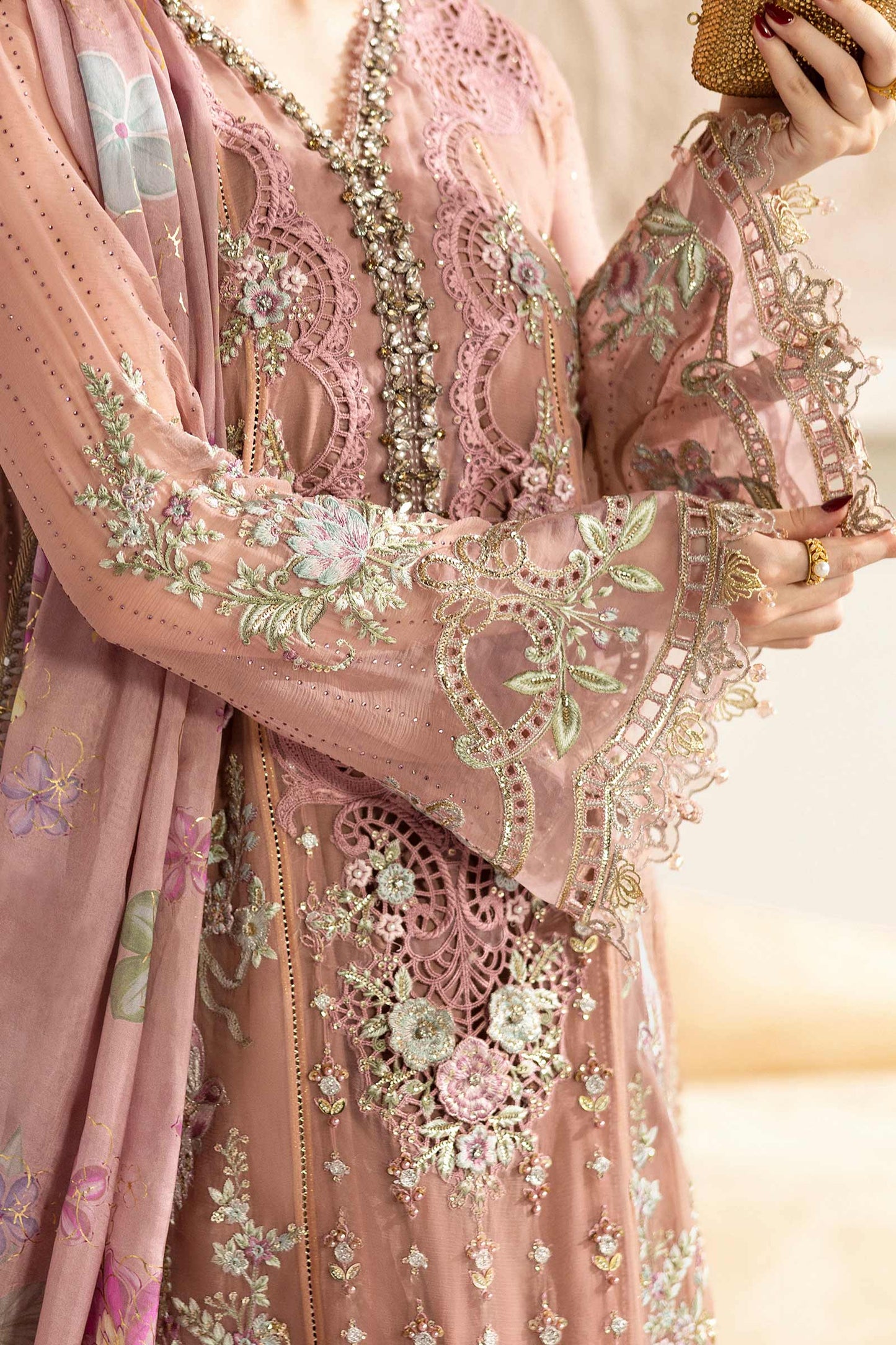 Maria.B. Unstitched Chiffon Embroidered Suit - 105