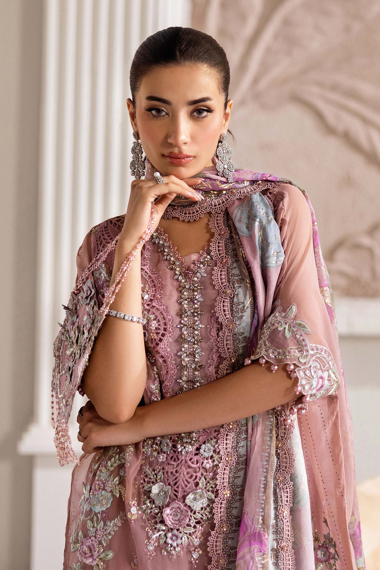Maria.B. Unstitched Chiffon Embroidered Suit - 105