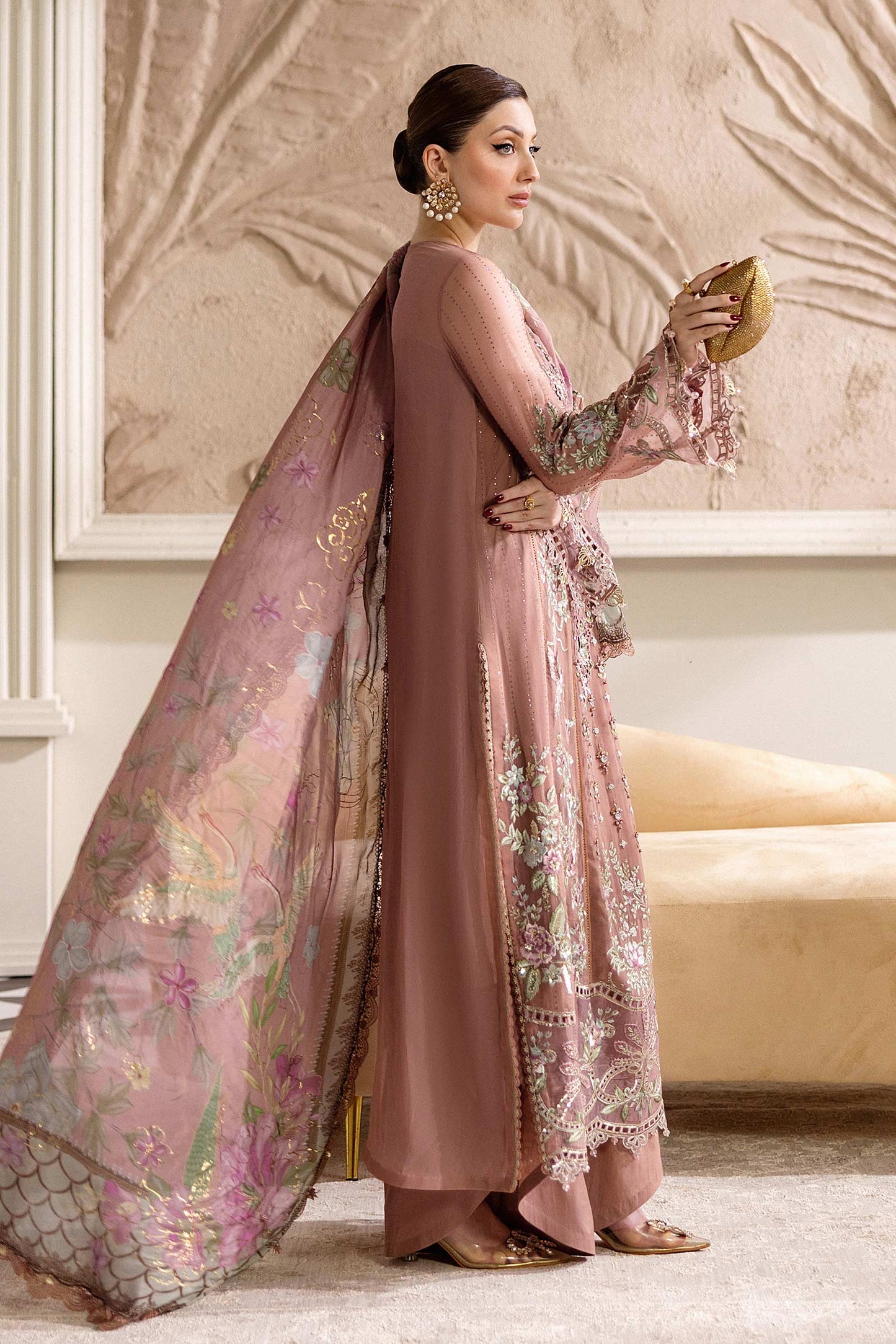 Maria.B. Unstitched Chiffon Embroidered Suit - 105