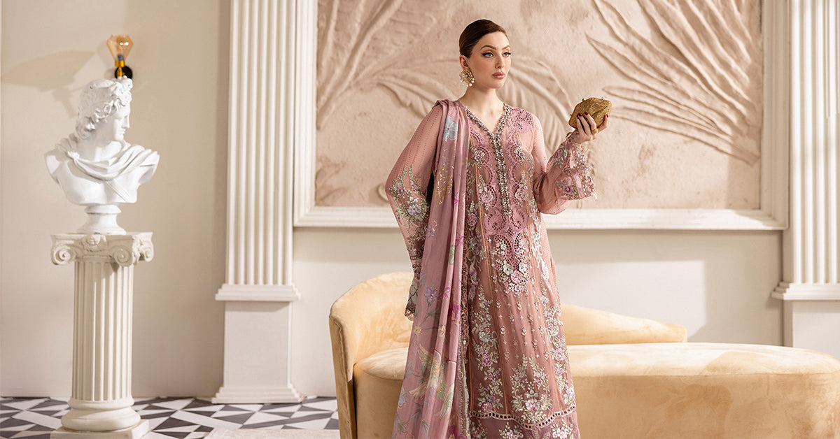 Maria.B. Unstitched Chiffon Embroidered Suit - 105