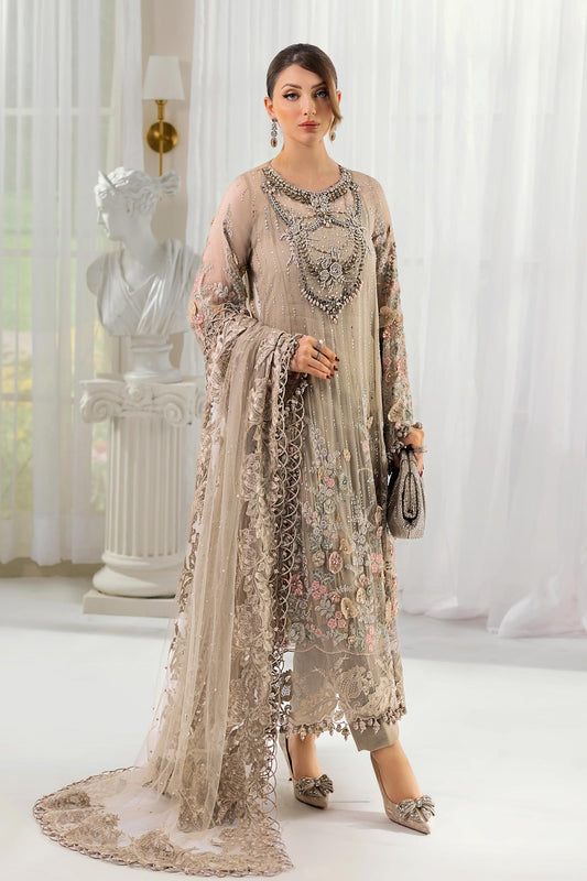 Maria.B. Unstitched Chiffon Embroidered Suit - 107