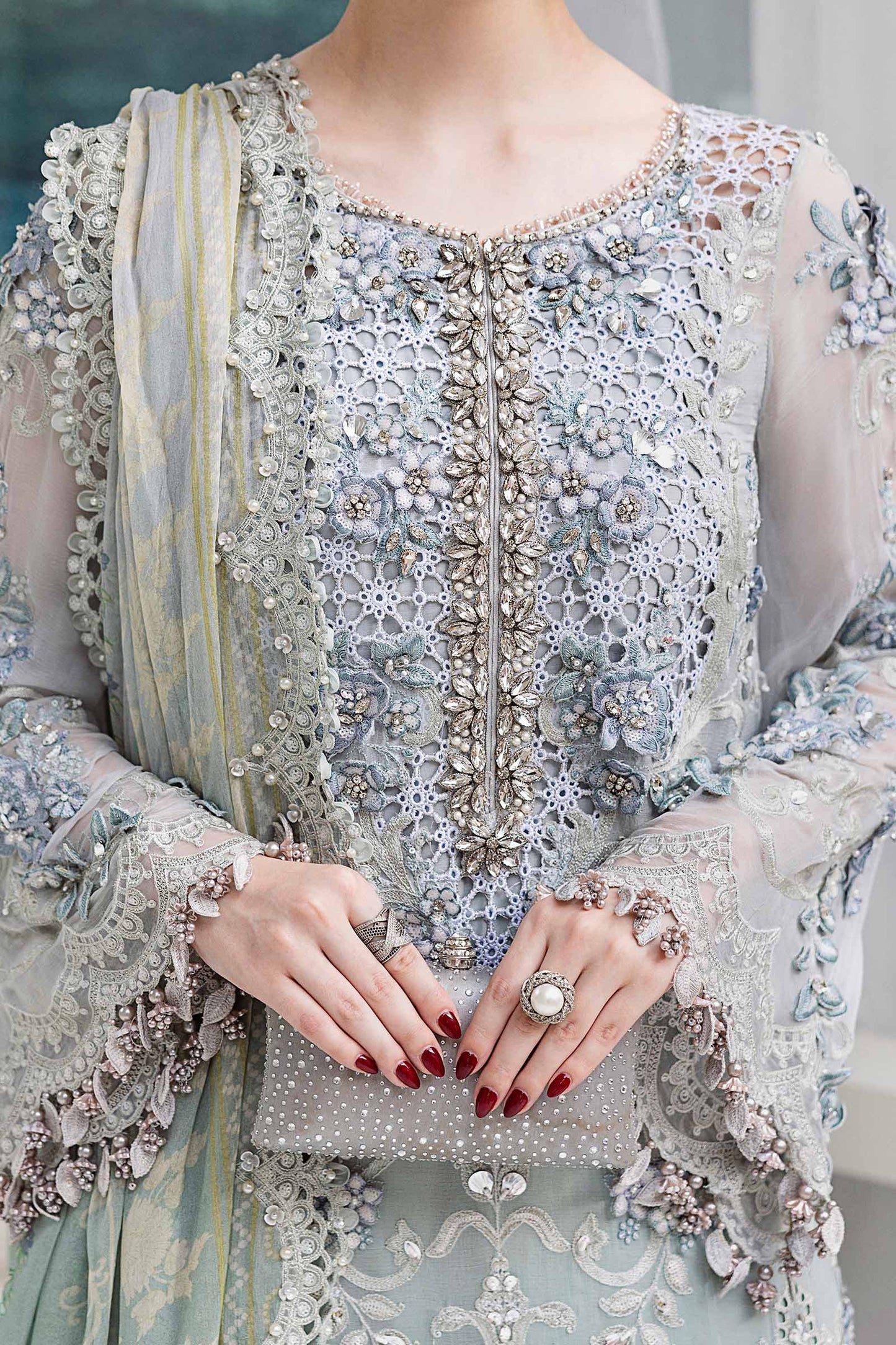 Maria.B. Unstitched Chiffon Embroidered Suit - 108