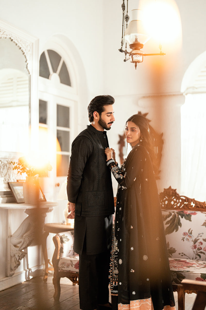 Qalamkar Luxury Lawn 2025 - 3pc Unstitched  | Misha - Mirha Fashion