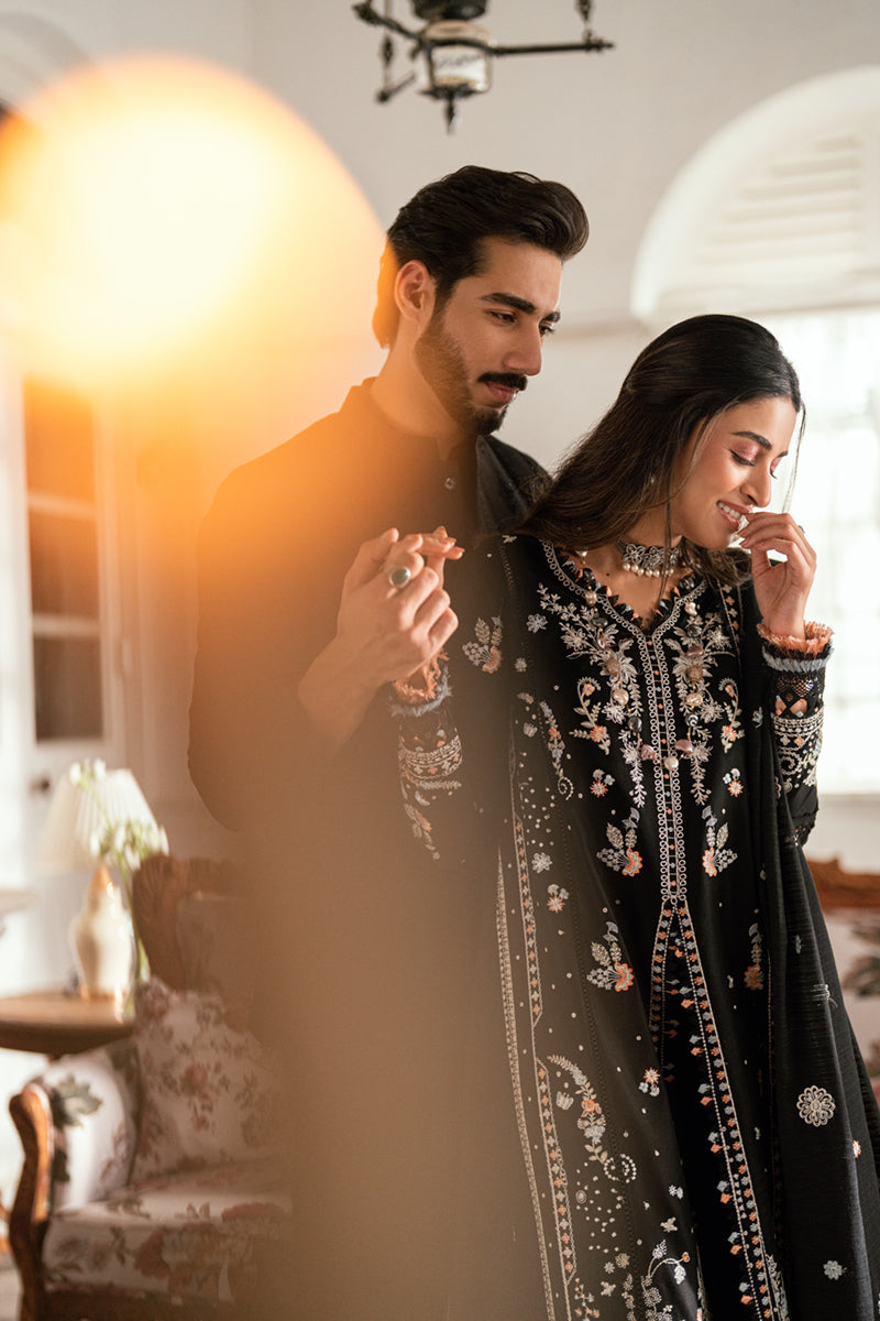 Qalamkar Luxury Lawn 2025 - 3pc Unstitched  | Misha - Mirha Fashion