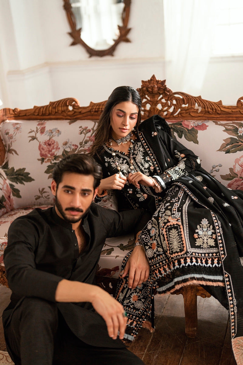 Qalamkar Luxury Lawn 2025 - 3pc Unstitched  | Misha - Mirha Fashion