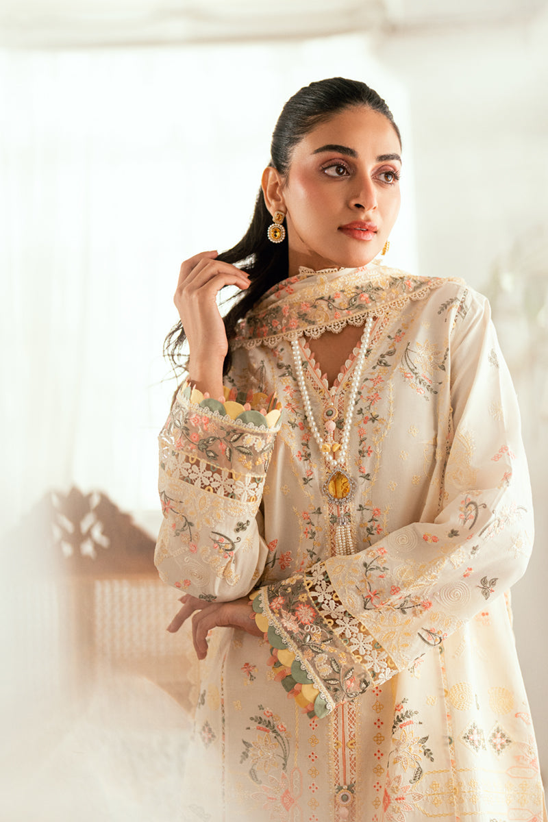 Qalamkar Luxury Lawn 2025 - 3pc Unstitched | Rina