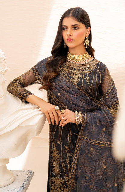 Zarif Maheer Unstitched Embroidered 3pcs Chiffon Formal | SELENE