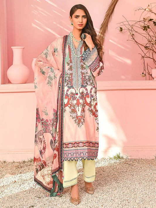 Anaya-Viva Prints 2023-Suparna-tea pink VP23-14 - Mirha Fashion