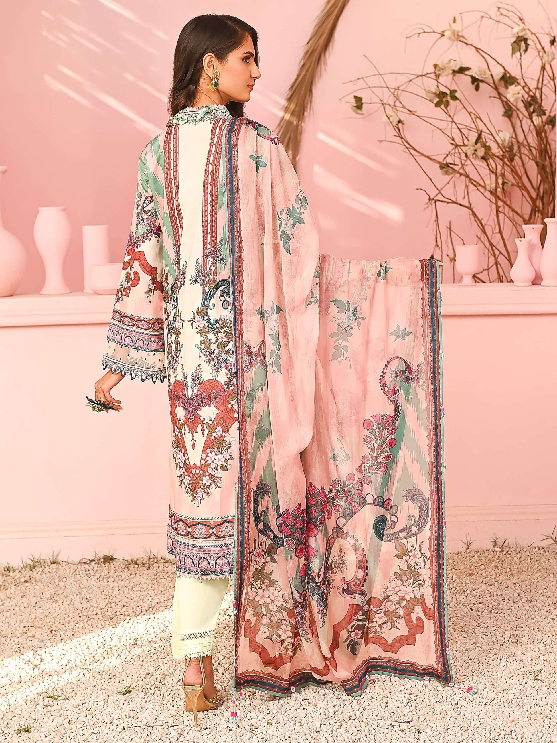 Anaya-Viva Prints 2023-Suparna-tea pink VP23-14 - Mirha Fashion