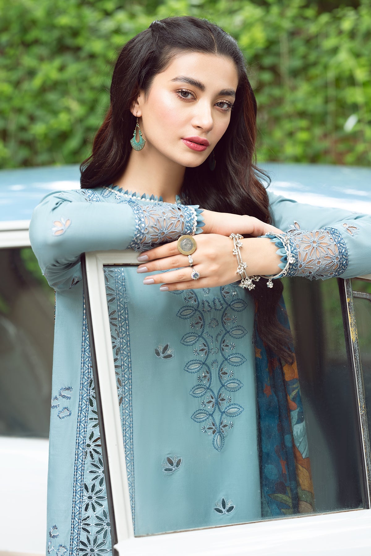 Jazmin-Iris lawn 2023-Romy-light blue - Mirha Fashion