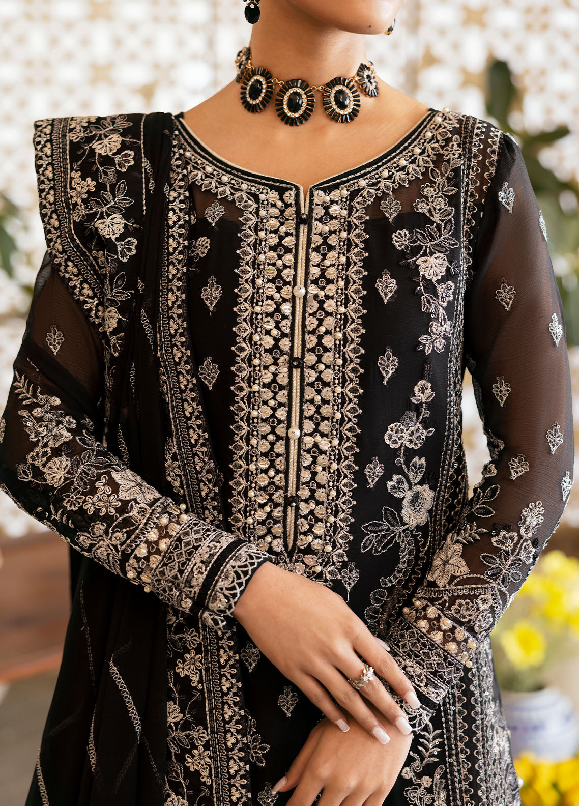 Reverie by Gulaal 2025| Embroidered Chiffon Suit Unstitched 4 Piece | Nyra - Mirha Fashion