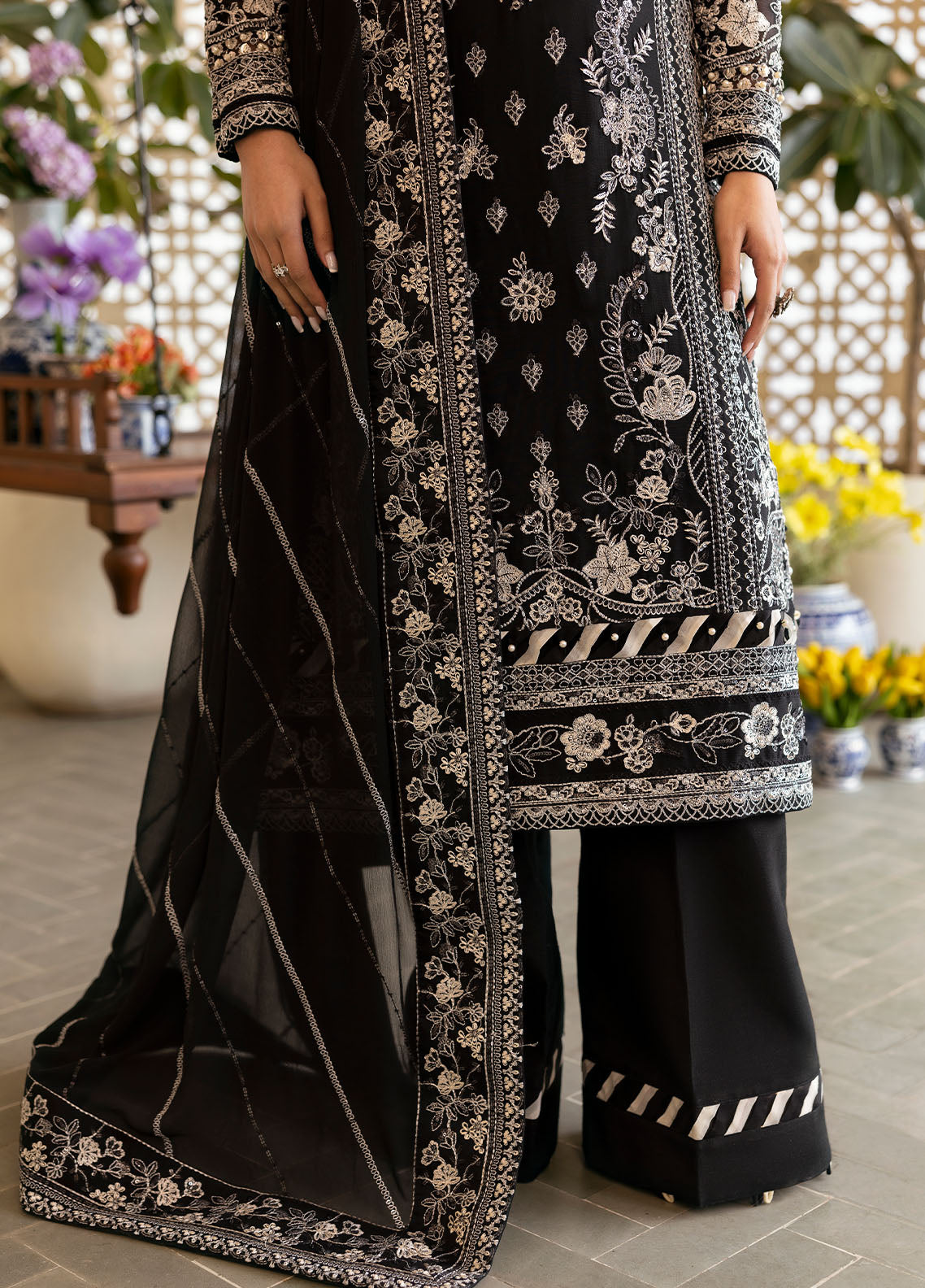 Reverie by Gulaal 2025| Embroidered Chiffon Suit Unstitched 4 Piece | Nyra - Mirha Fashion