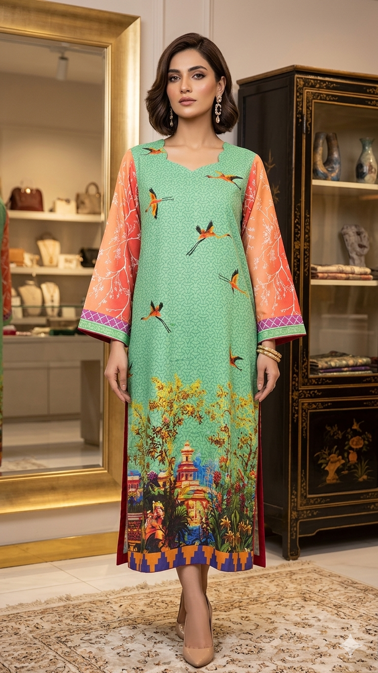 Asim Jofa Crepe Silk Ready To Wear | AJS=01 - Mirha Fashion