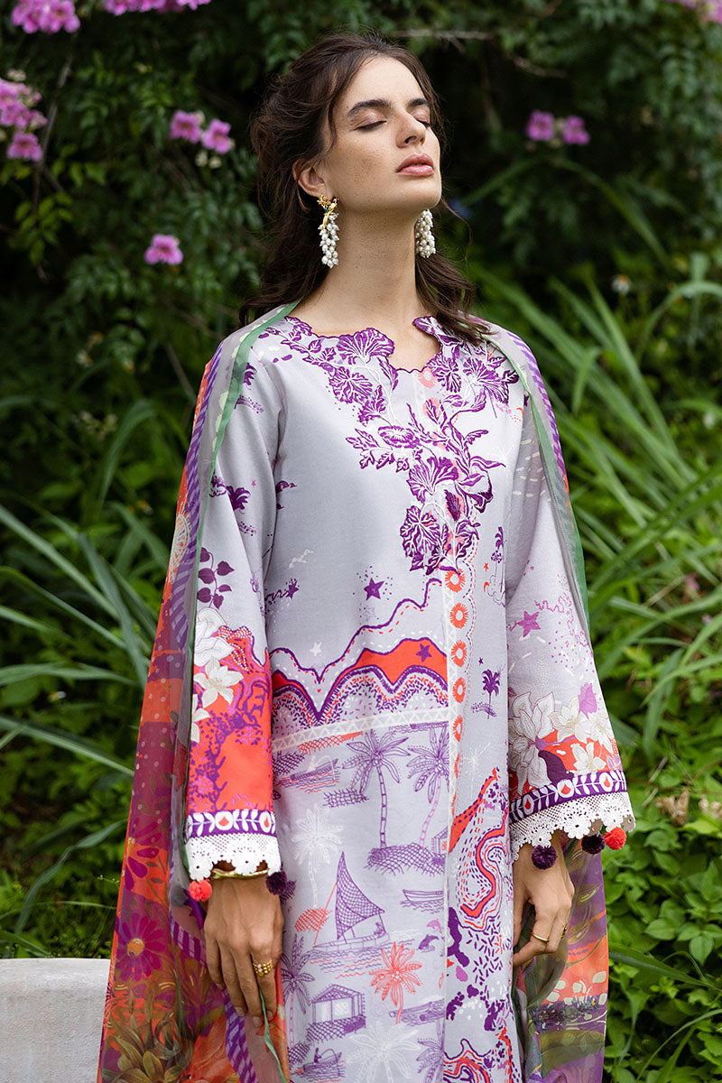 Mushq Hemline Mirasol Printed Cambric 2025 | 14A Luna Plata
