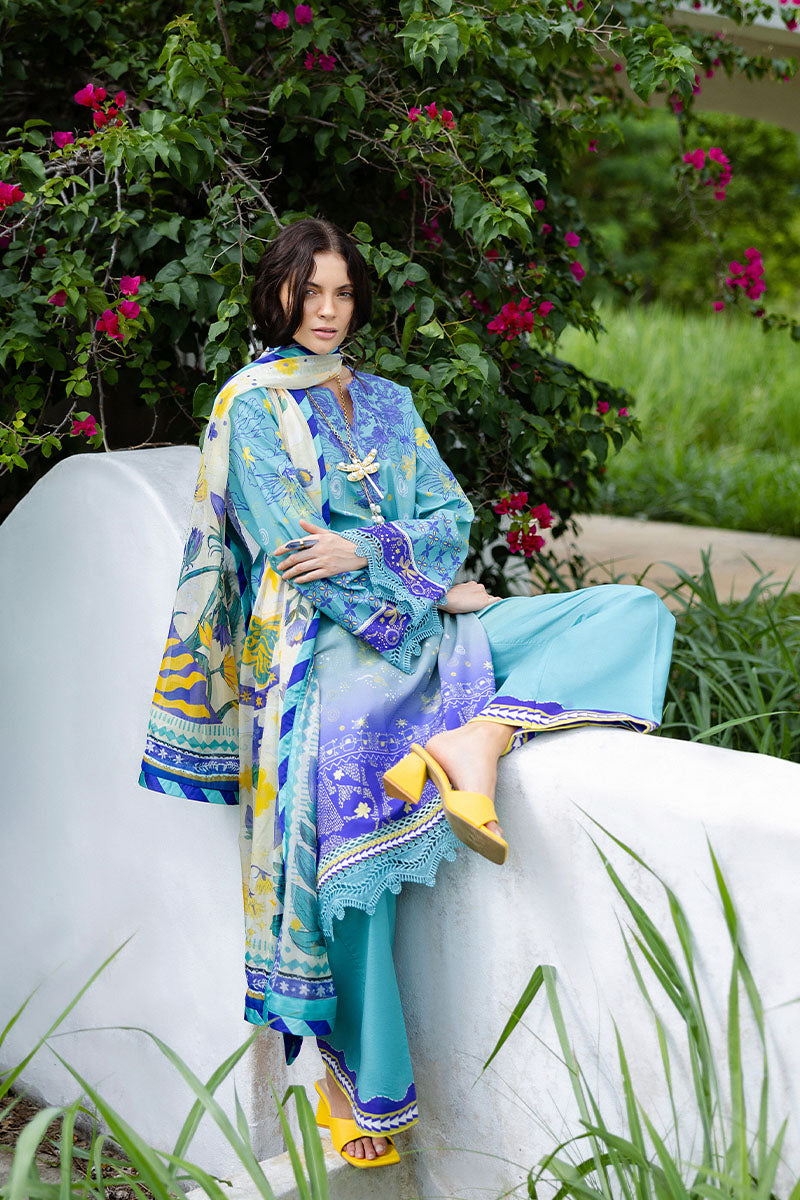 Mushq  Hemline Mirasol Printed Cambric 2025 | 15B Mar Azul