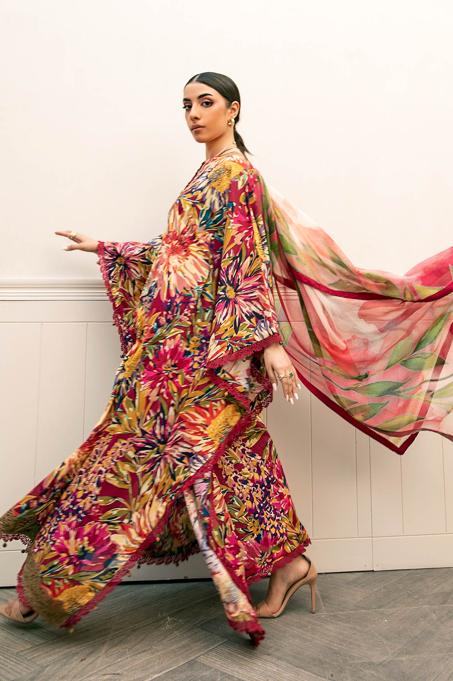 Maria B Mbasic 3 Pc Unstitched Embroidered Lawn Suit | MB-3B