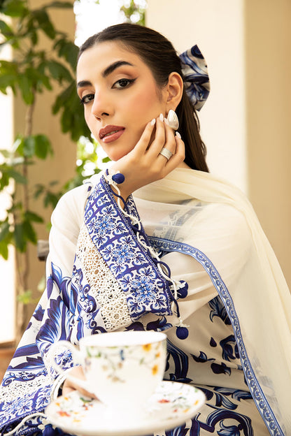 Maria B Mbasic 3 Pc Unstitched Embroidered Lawn Suit | MB-4A