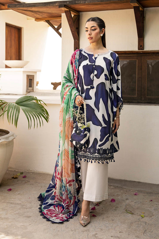 Maria B Mbasic 3 Pc Unstitched Embroidered Lawn Suit | MB-5B