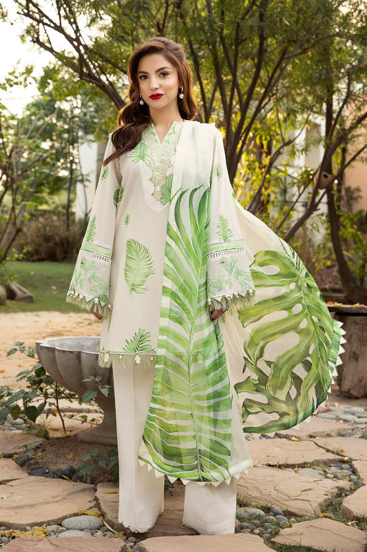 Maria B Mbasic 3 Pc Unstitched Embroidered Lawn Suit | MB-6B