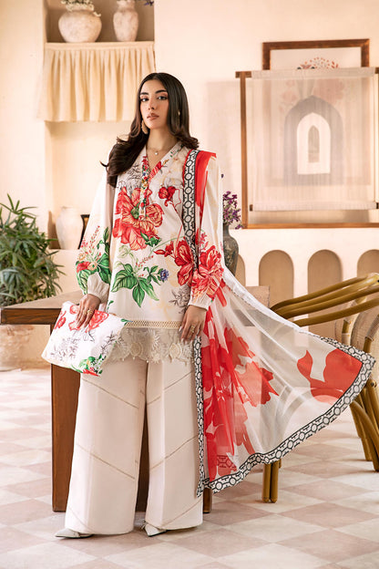 Maria B Mbasic 3 Pc Unstitched Embroidered Lawn Suit | MB-7B