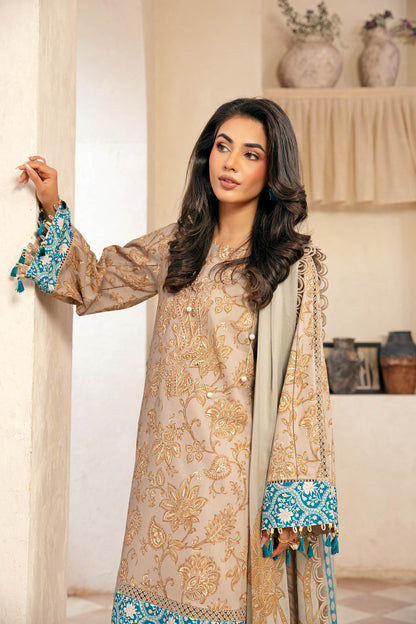 Maria B Mbasic 3 Pc Unstitched Embroidered Slub Lawn Suit | MB-9B