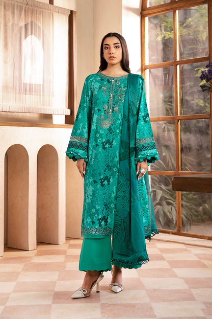 Maria B Mbasic 3 Pc Unstitched Embroidered Slub Lawn Suit | MB-CUS25-910A