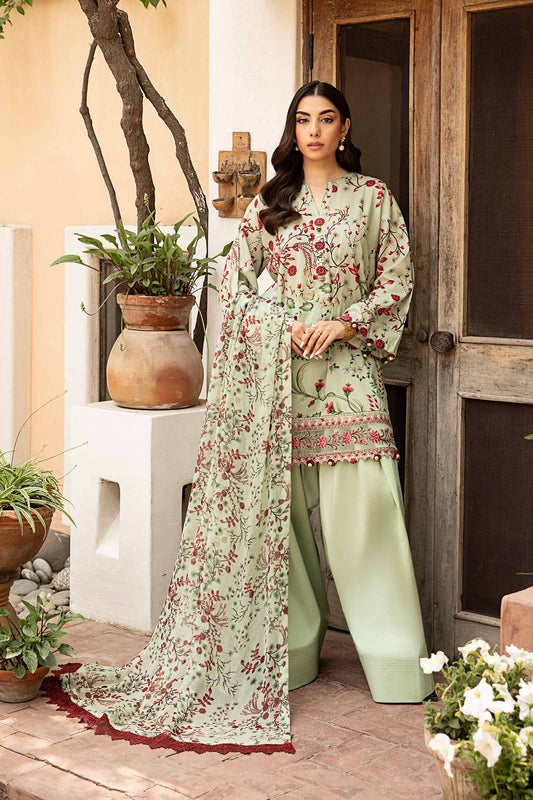 Maria B Mbasic 3 Pc Unstitched Embroidered Slub Lawn Suit | MB-CUS25-912B
