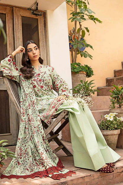 Maria B Mbasic 3 Pc Unstitched Embroidered Slub Lawn Suit | MB-CUS25-912B