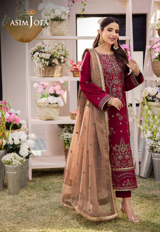 Asim Jofa Dahnak Rang Collection 3-Piece 2024 | AJCF-20