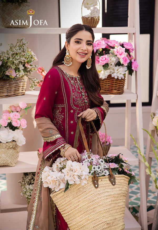 Asim Jofa Dahnak Rang Collection 3-Piece 2024 | AJCF-20