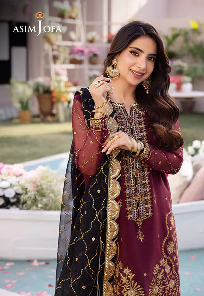 Asim Jofa Dahnak Rang Collection 3-Piece 2024 | AJCF-18