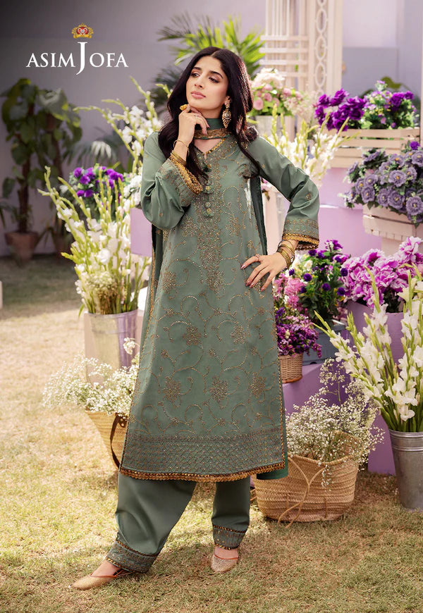 Asim Jofa Dahnak Rang Collection 3-Piece 2024 | AJCF-15