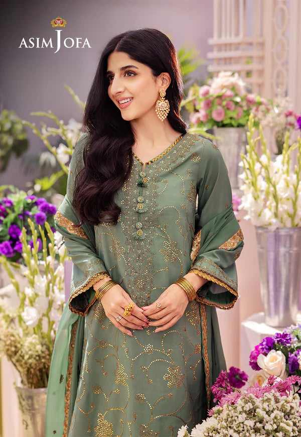 Asim Jofa Dahnak Rang Collection 3-Piece 2024 | AJCF-15