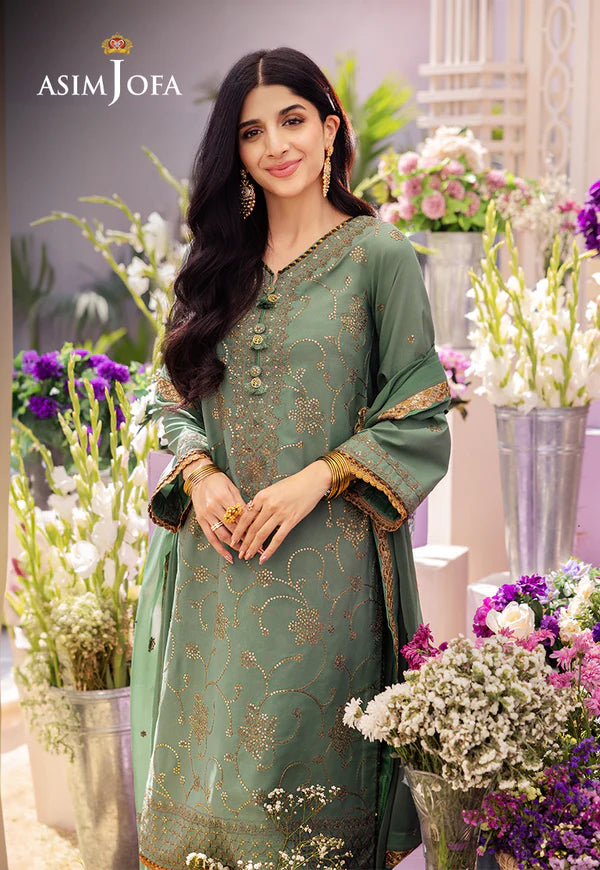 Asim Jofa Dahnak Rang Collection 3-Piece 2024 | AJCF-15