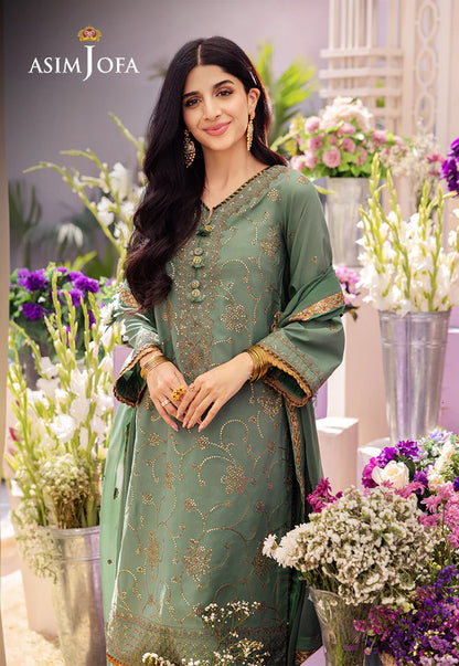 Asim Jofa Dahnak Rang Collection 3-Piece 2024 | AJCF-15