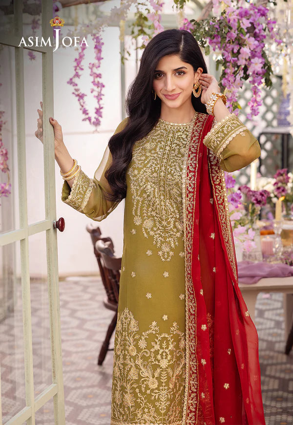 Asim Jofa Dahnak Rang Collection 3-Piece 2024 | AJCF-26