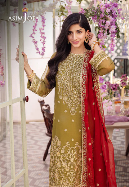 Asim Jofa Dahnak Rang Collection 3-Piece 2024 | AJCF-26