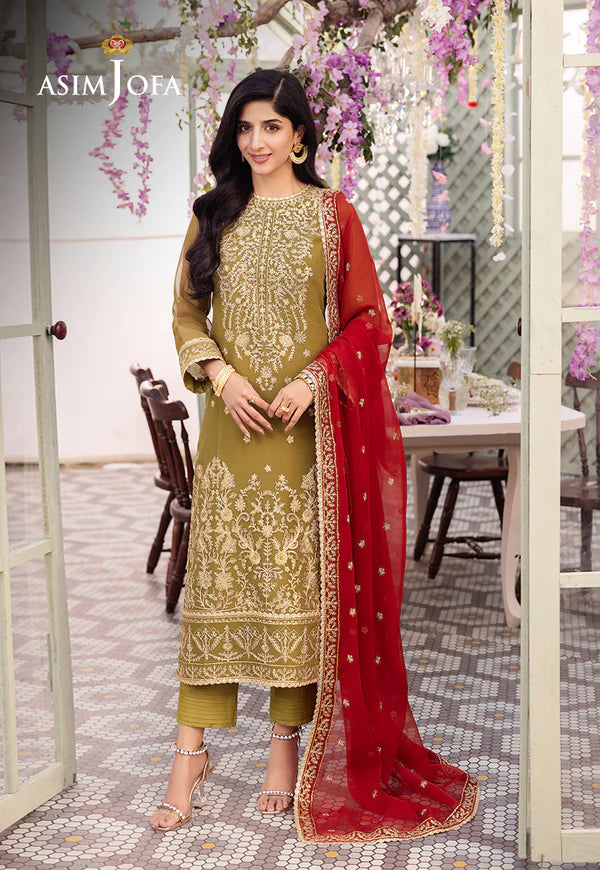Asim Jofa Dahnak Rang Collection 3-Piece 2024 | AJCF-26