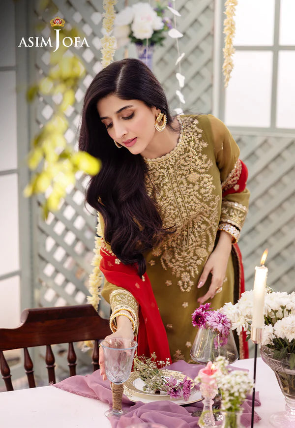 Asim Jofa Dahnak Rang Collection 3-Piece 2024 | AJCF-26