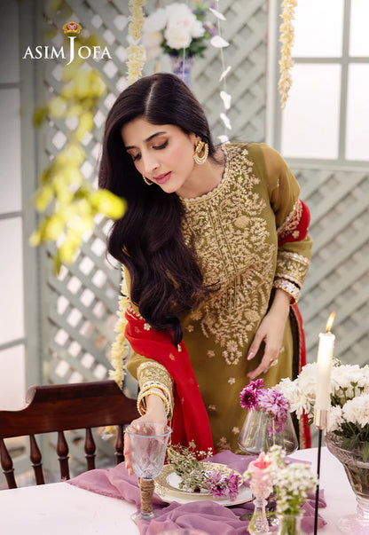 Asim Jofa Dahnak Rang Collection 3-Piece 2024 | AJCF-26