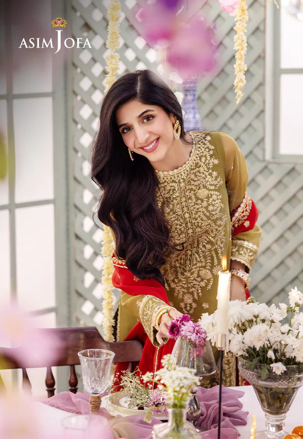 Asim Jofa Dahnak Rang Collection 3-Piece 2024 | AJCF-26